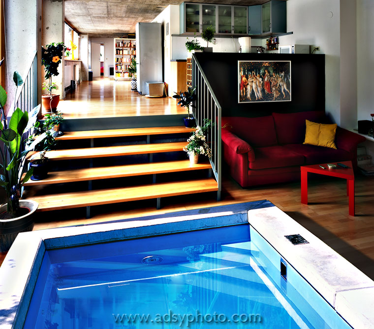 Adsy Bernart photographer illustrations, composite photograph, pool, real estate, luxury, flat